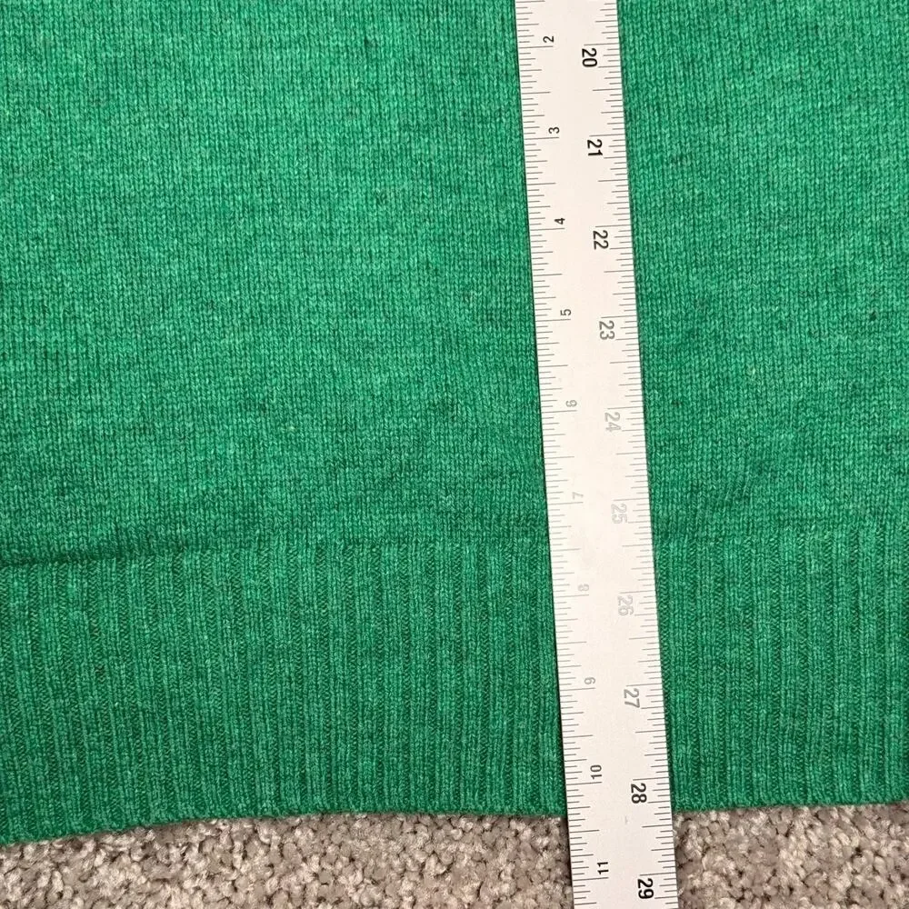 Banana‎ Republic Mens L Bright Green Italian Merino Wool Blend Crewneck Sweater